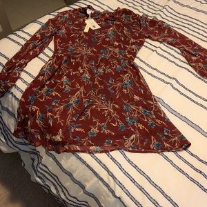 Women’s Burgundy Floral Dress